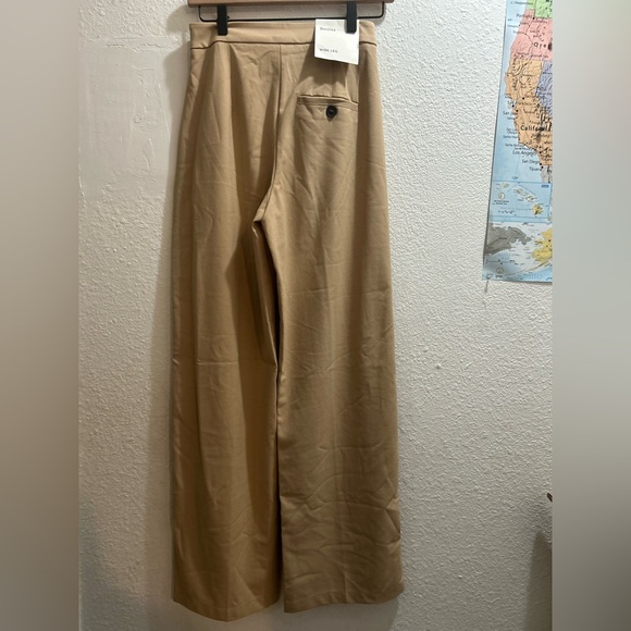Bershka High Waist Wide Leg Pant • Khaki Tan Dress Pant • Size 4 / EUR 36 - Picture 7 of 10